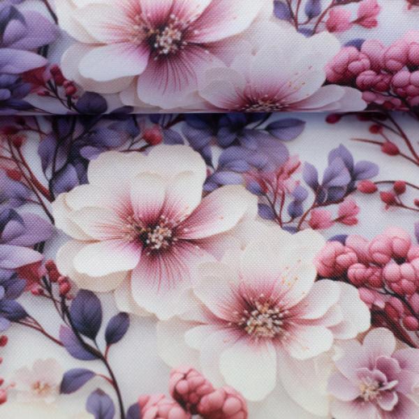 Outdoorstoff Flowing Bloom Blüten rosa/lila Töne by Swafing von Sarah Mariam